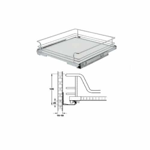Ảnh bộ rổ kéo lọt lòng ARENA Hafele 540.26.653, tủ rộng 400mm