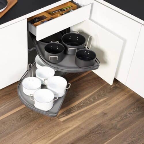 Ảnh thực tế bộ rổ góc LEMANS II Hafele 541.29.481, màu đen