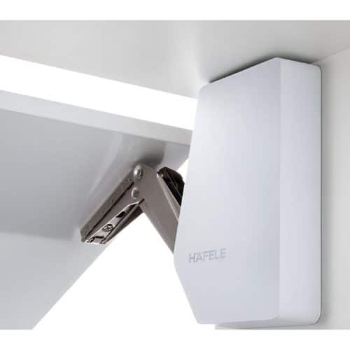 Ảnh thực tế bộ tay nâng FREE FLAP 3.15 Hafele 493.05.850 nắp trắng