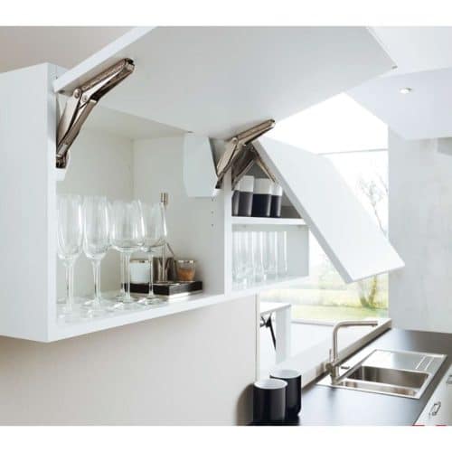 Ảnh thực tế bộ tay nâng FREE FLAP 3.15 Hafele 493.05.852 nắp trắng