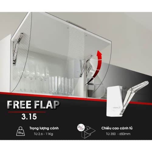Ảnh thực tế bộ tay nâng FREE FLAP 3.15 Hafele 493.05.860 nắp xám