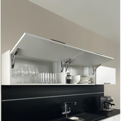 Ảnh thực tế bộ tay nâng FREE FLAP 3.15 Hafele 493.05.861 nắp xám