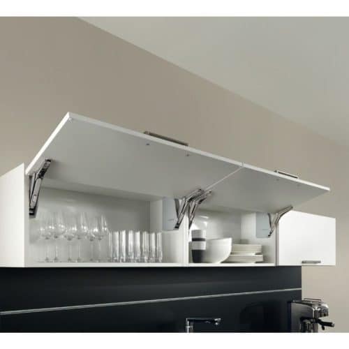 Ảnh thực tế bộ tay nâng FREE FLAP 3.15 Hafele 493.05.863 nắp xám