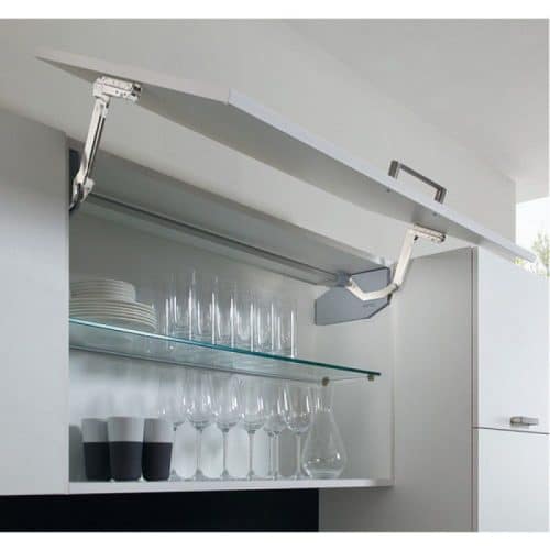 Ảnh thực tế bộ tay nâng FREE SWING Hafele 493.05.761, trắng