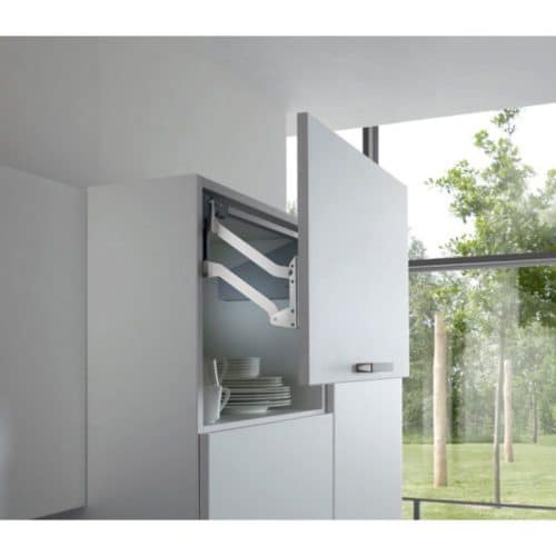 Ảnh thực tế bộ tay nâng FREE UP Hafele 493.05.793 nắp trắng