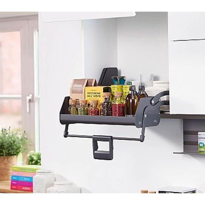 Ảnh thực tế kệ nâng hạ Imove Anthracite Double 600mm Hafele 504.68.323 Ảnh thực tế kệ nâng hạ Imove Anthracite Double 600mm Hafele 504.68.323