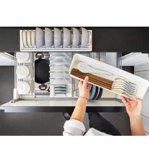 Ảnh thực tế rổ bát đĩa cho ngăn kéo trên Hafele 545.14.926