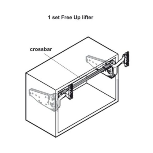 Thiết kế của Bộ tay nâng FREE UP Hafele 493.05.793 nắp trắng