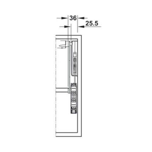 Thiết kế của Bộ tay nâng FREE UP Hafele 493.05.793 nắp trắng