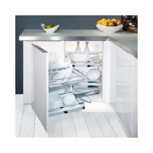 Bộ rổ kéo góc MAGIC CORNER, xoay trái, khay ARENA Hafele 546.17.004