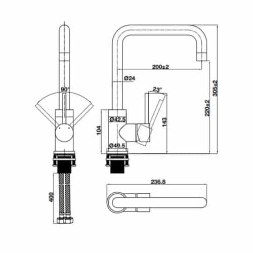 Vòi rửa bát Hafele HT21-CH1F220U 577.55.250