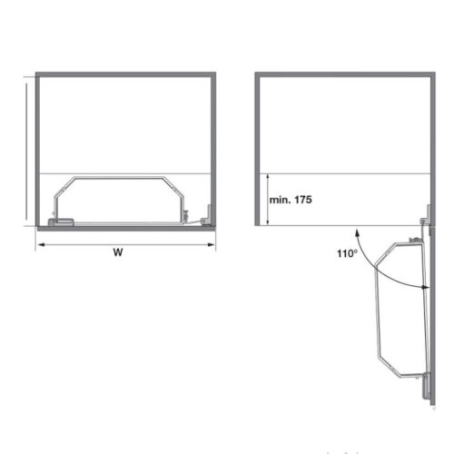 Lắp đặt bộ kệ TANDEM đựng thực phẩm Hafele 545.02.432 KT 600/1700