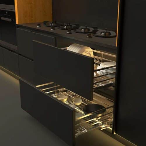 Ảnh thực tế bộ rổ chén đĩa CAPPELLA Cucina 549.08.207 mạ chrome
