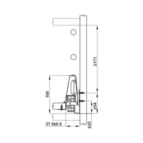 Thiết kế của Ray hộp Hafele 552.79.085 Alto B199 500mm, trắng, nắp kim loại