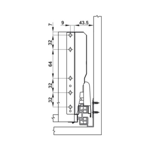 Thiết kế của Ray hộp Hafele 552.79.085 Alto B199 500mm, trắng, nắp kim loại