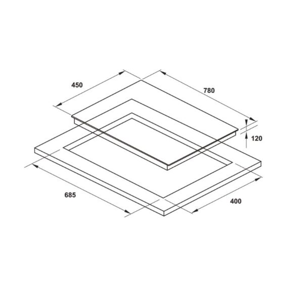 Kích thước bếp ga âm Hafele HC-G782B 538.66.507 Kích thước bếp ga âm Hafele HC-G782B 538.66.507