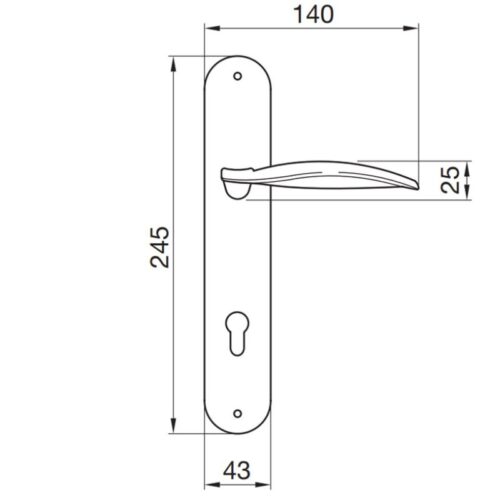Tay nắm gạt đế dài mở phải C/C 72mm Hafele 901.79.080 3 kich thuoc tay nam gat de dai mo phai c c 72mm hafele 901 79 080