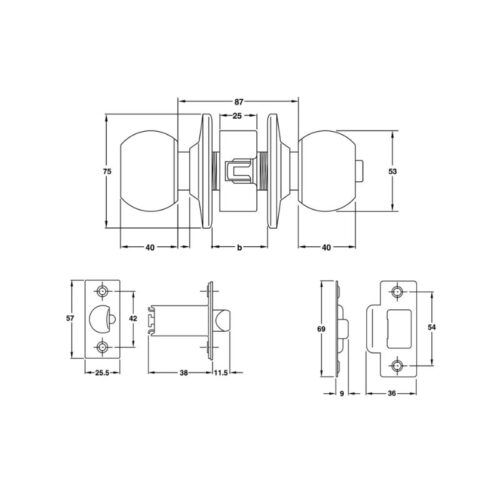 Khóa nắm tròn cho cửa chính loại nhỏ Hafele 911.64.680 6 thiet ke cua khoa nam tron cho cua chinh loai nho hafele 911 64 680